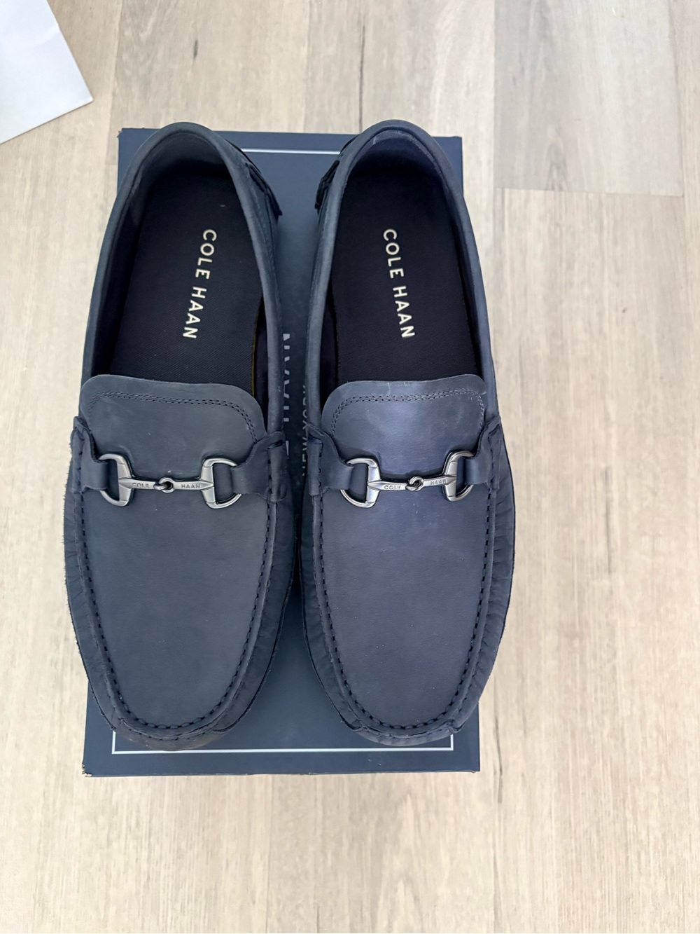 Cole Haan Men’s Navy Nubuck Bit Loafers